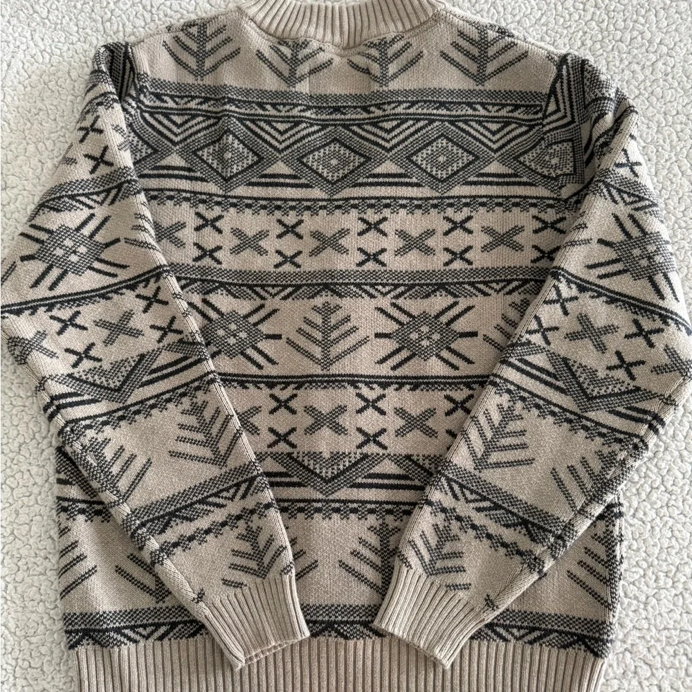 Sun + Stone Men's Cardigan in Beige and Black - Picture 5 of 5